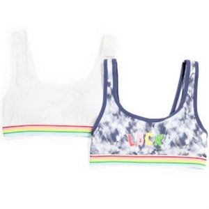 LUCKY BRAND 2pk Pride Logo Lounge Bras, NWT, 1X Women